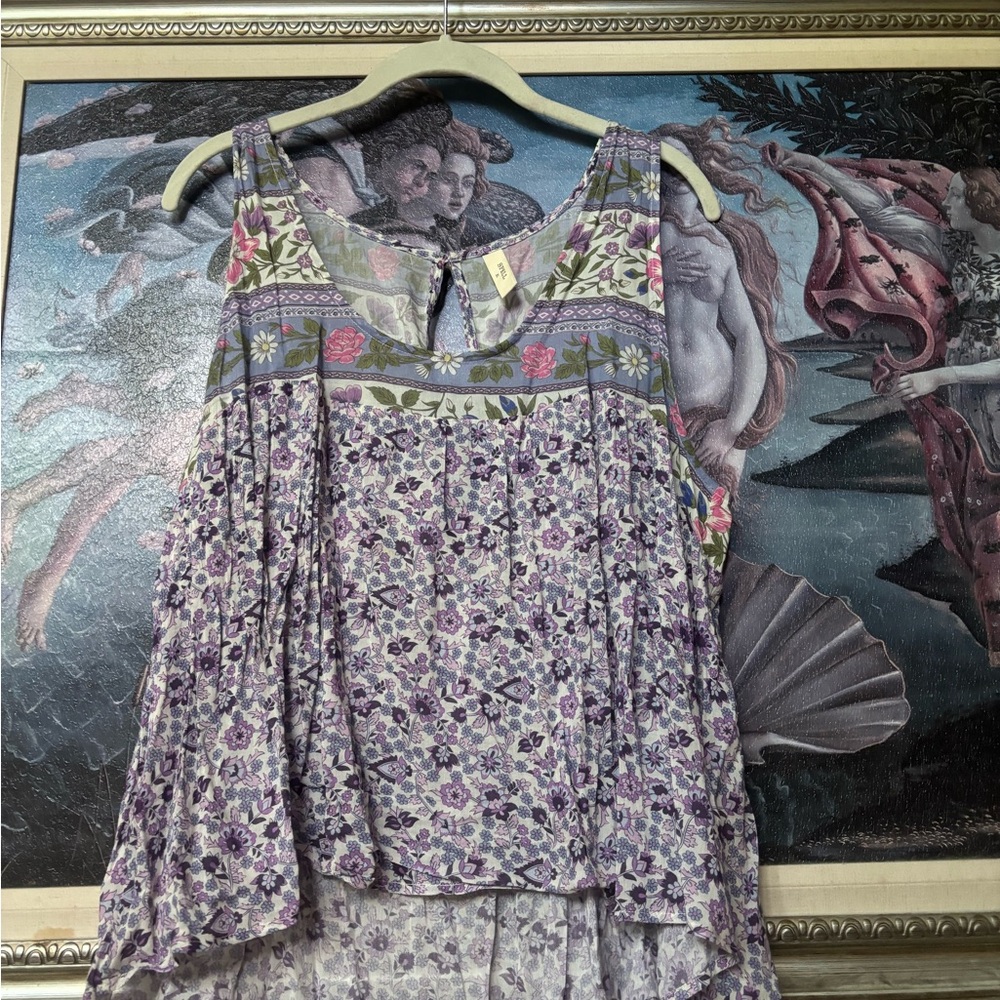 Spell Sienna Cami Purple Floral Sleeveless Blouse